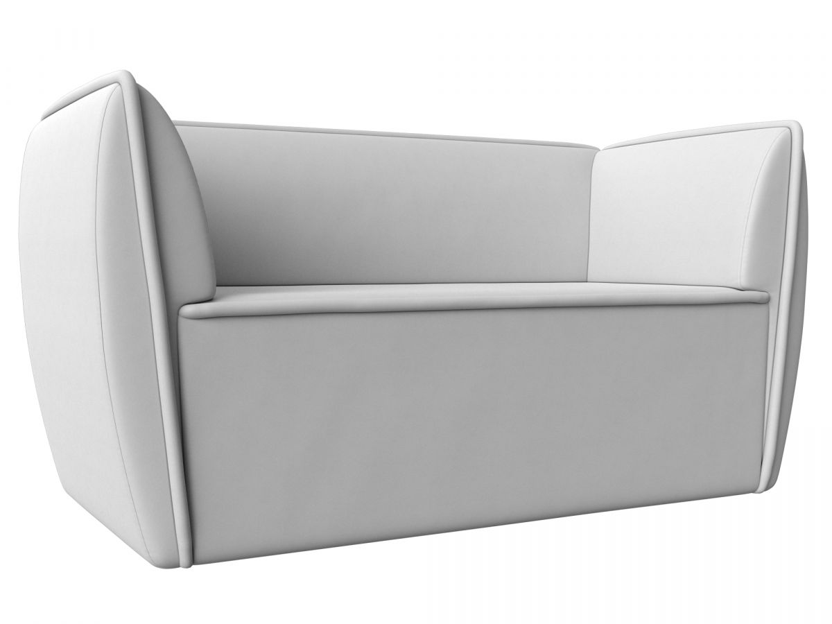 112076 Диван кухонный прямой Бергамо 2-х местный | экокожа | белый