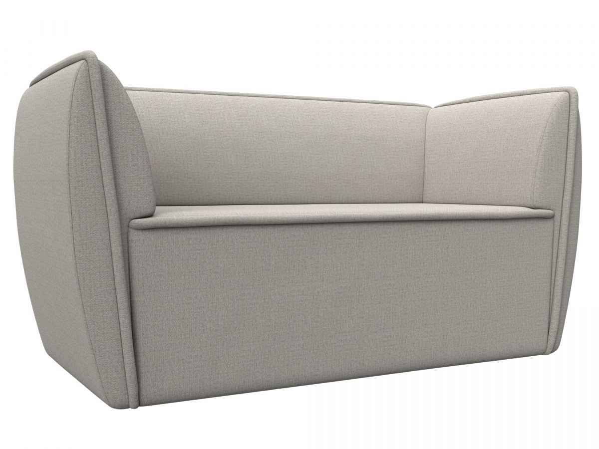 123741 Диван кухонный прямой Бергамо 2-х местный | рогожка | амур бежевый