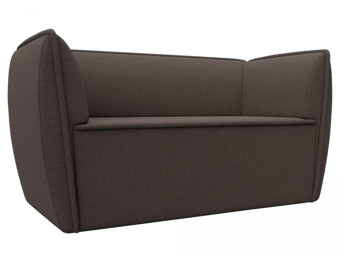 123704 Диван кухонный прямой Бергамо 2-х местный | рогожка | амур коричневый