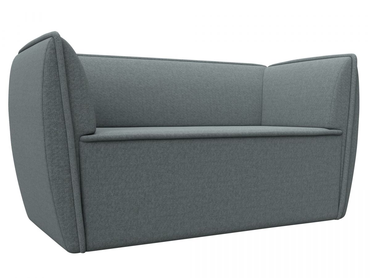 123705 Диван кухонный прямой Бергамо 2-х местный | рогожка | амур серый