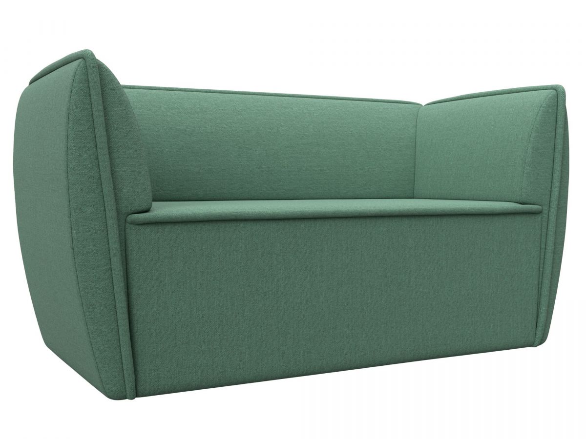 123703 Диван кухонный прямой Бергамо 2-х местный | рогожка | амур зеленый