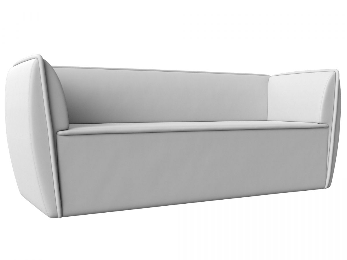 112129 Диван кухонный прямой Бергамо 3-х местный | экокожа | белый