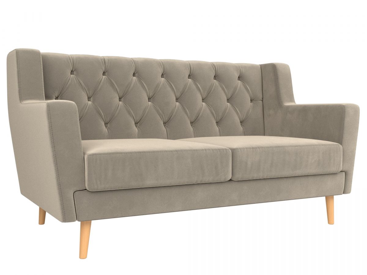 108947 Диван кухонный прямой Брайтон 2 Люкс | микровельвет | бежевый