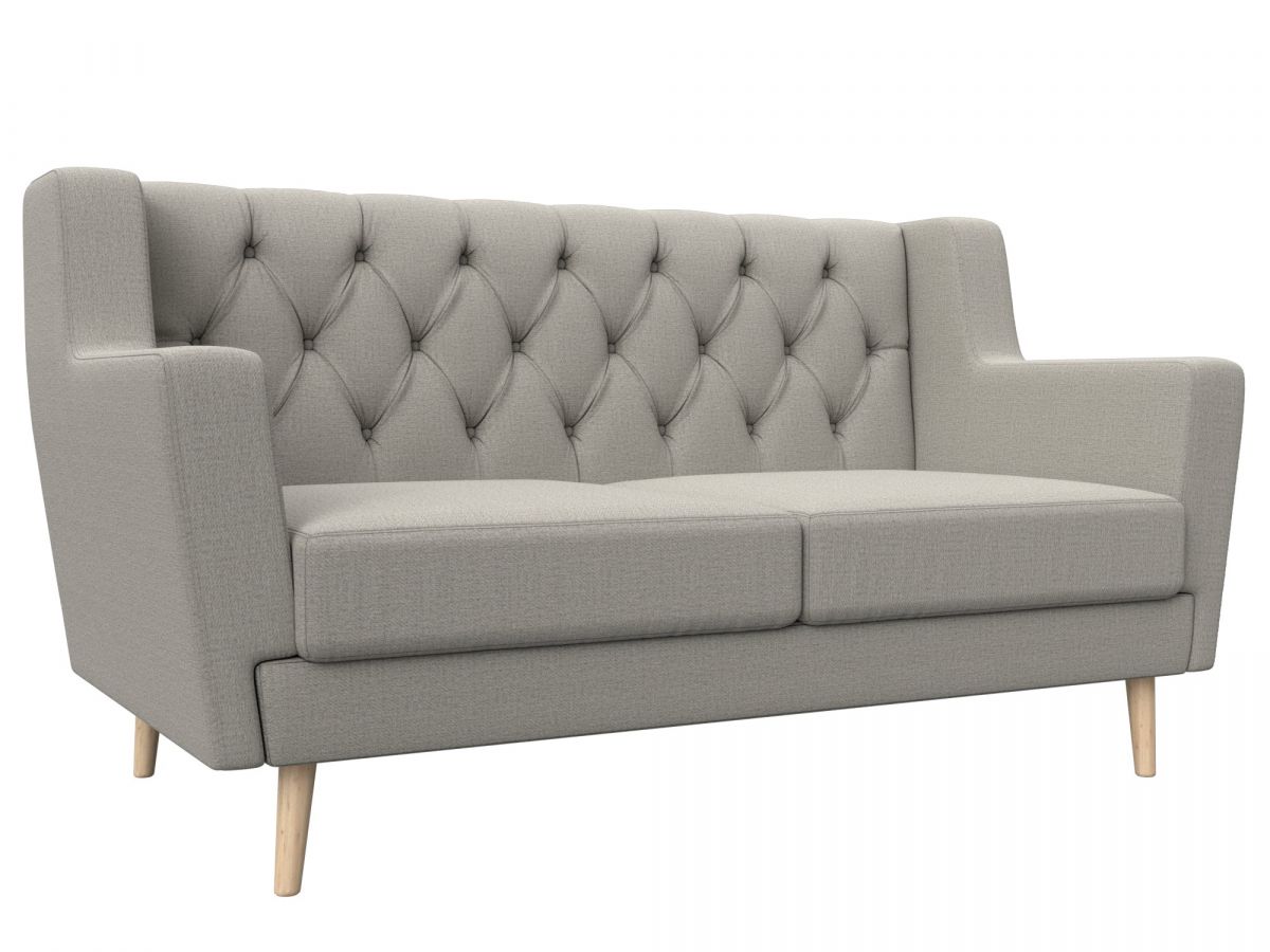 122446 Диван кухонный прямой Брайтон 2 Люкс | рогожка | амур бежевый