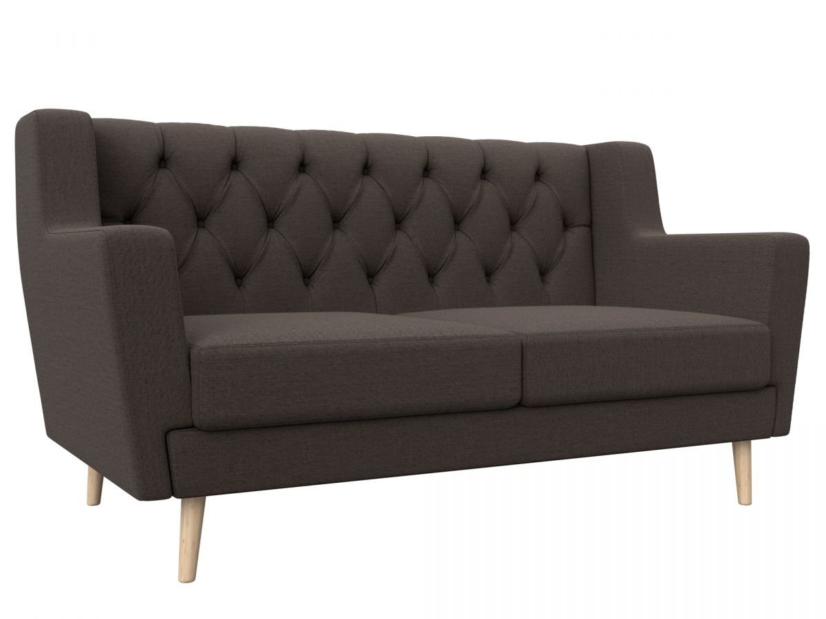 122447 Диван кухонный прямой Брайтон 2 Люкс | рогожка | амур коричневый