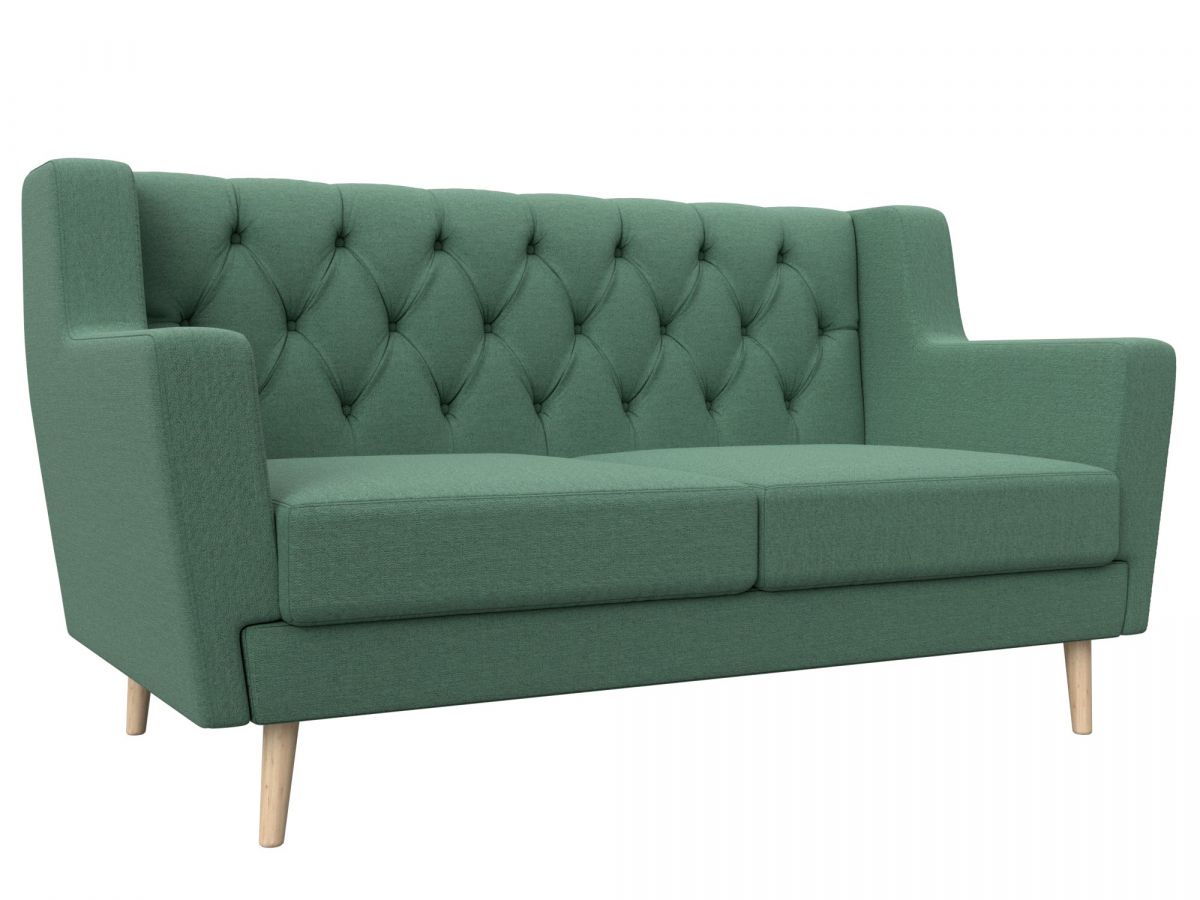 123183 Диван кухонный прямой Брайтон 2 Люкс | рогожка | амур зеленый