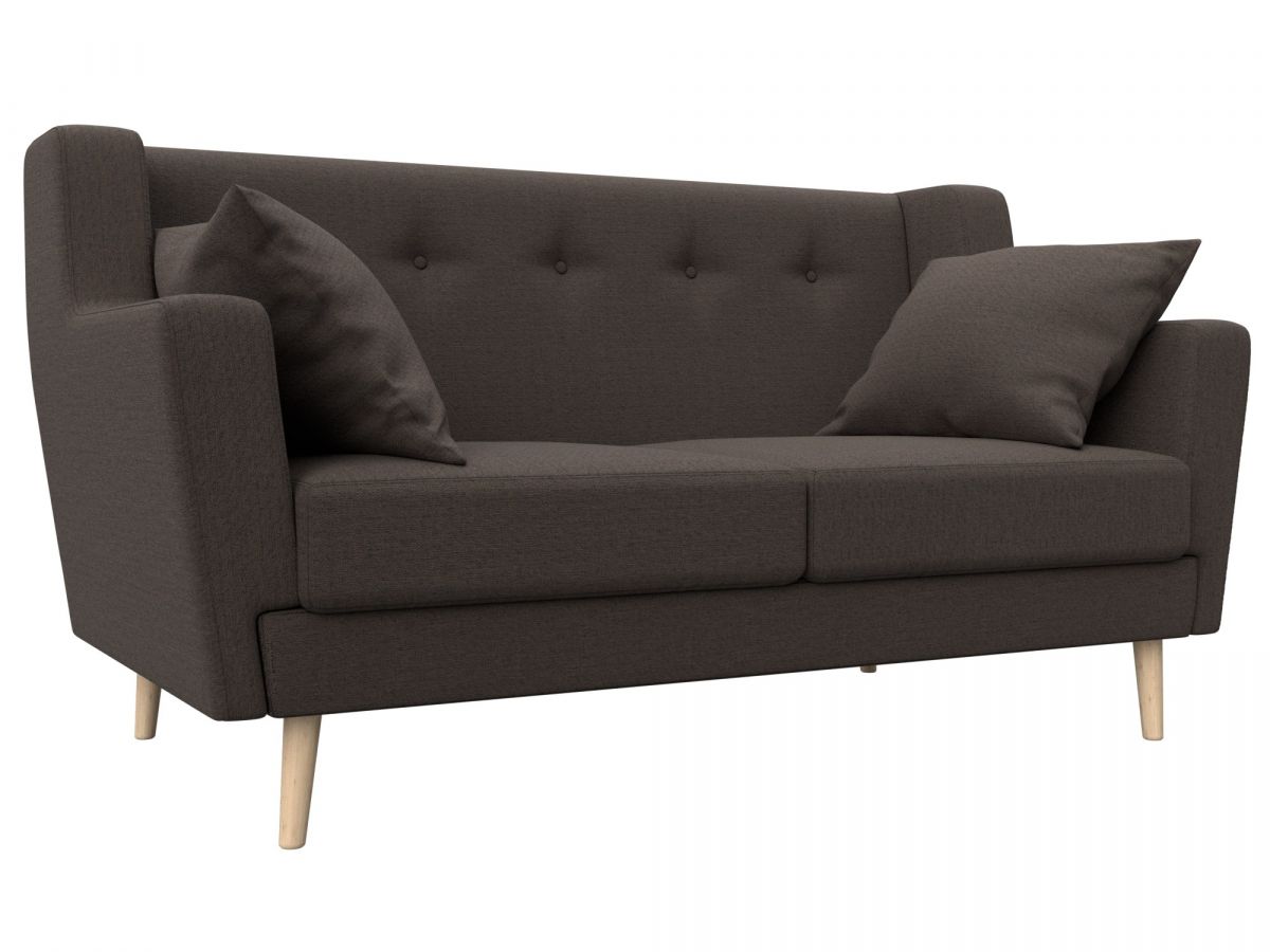 123712 Диван кухонный прямой Брайтон 2 | рогожка | амур коричневый