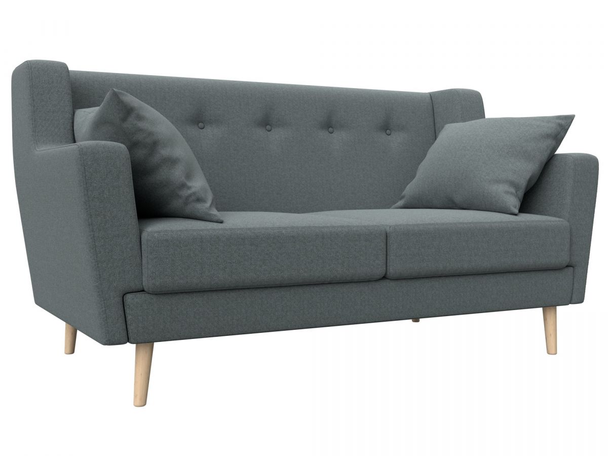 123713 Диван кухонный прямой Брайтон 2 | рогожка | амур серый