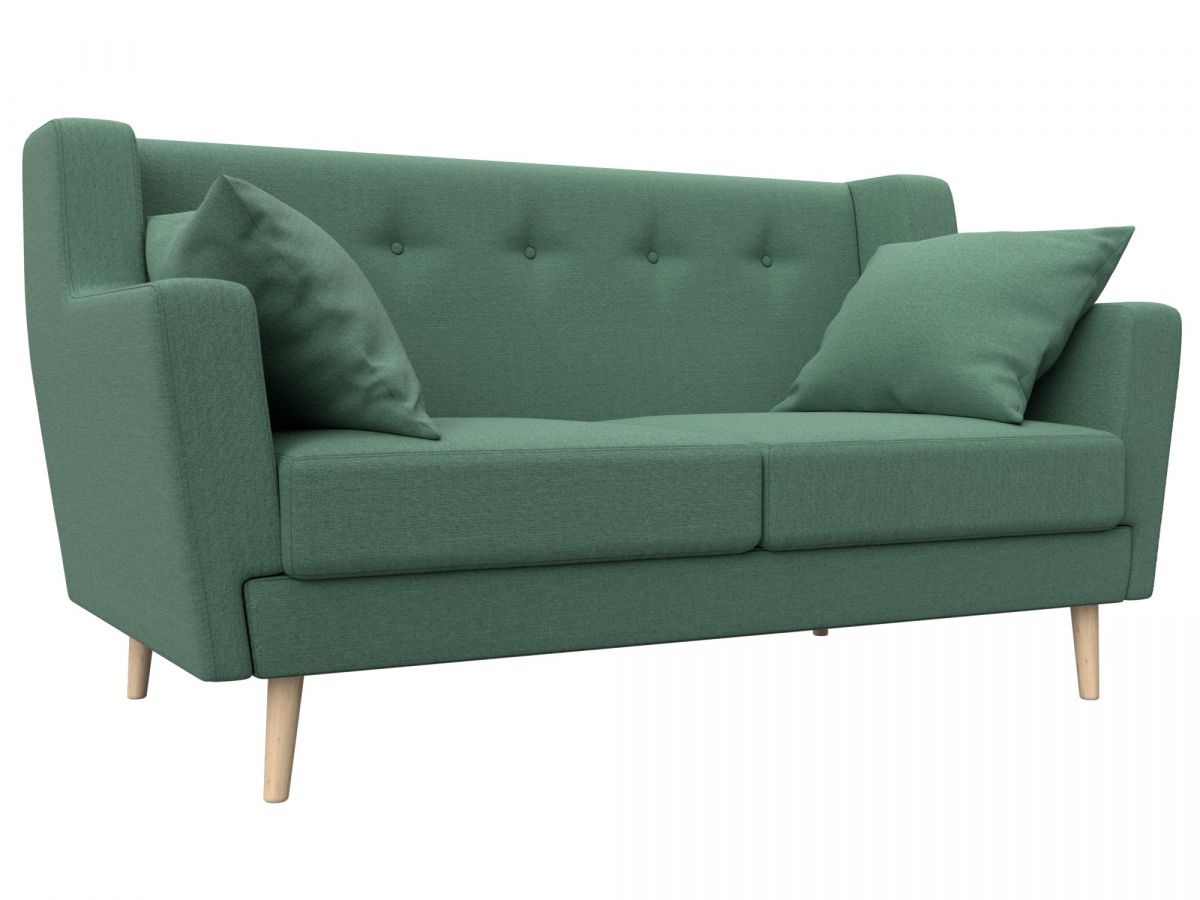 123711 Диван кухонный прямой Брайтон 2 | рогожка | амур зеленый