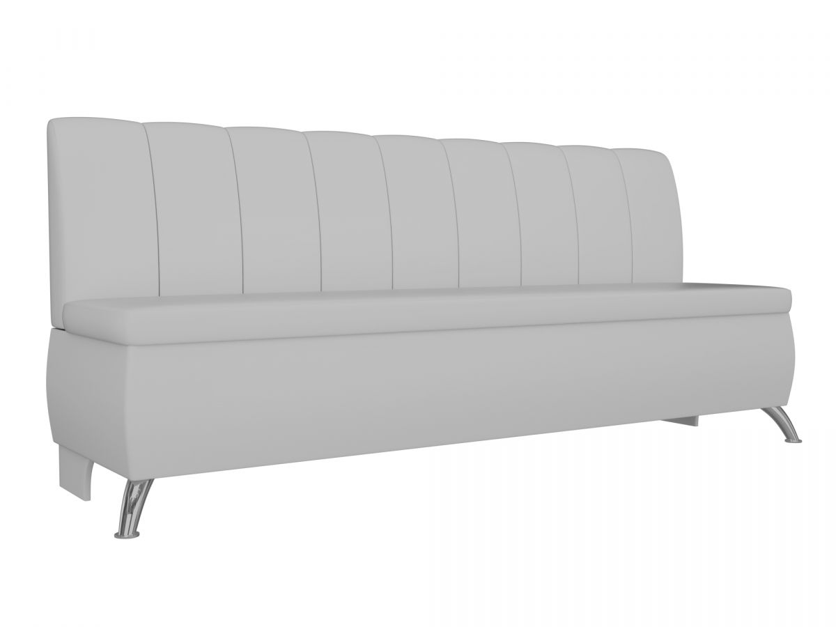 100155 Диван кухонный прямой Кантри | экокожа | белый