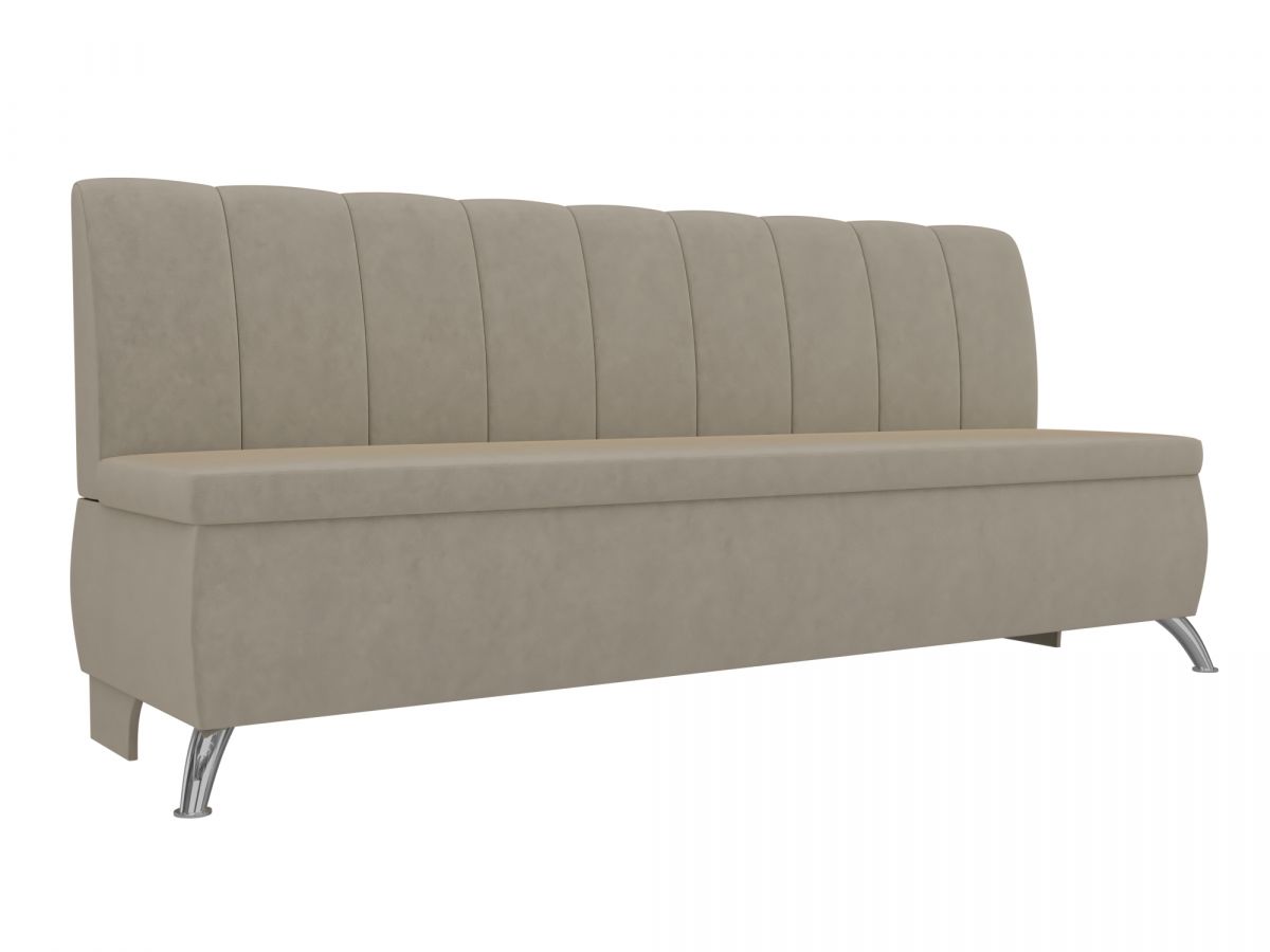 100146 Диван кухонный прямой Кантри | микровельвет | бежевый