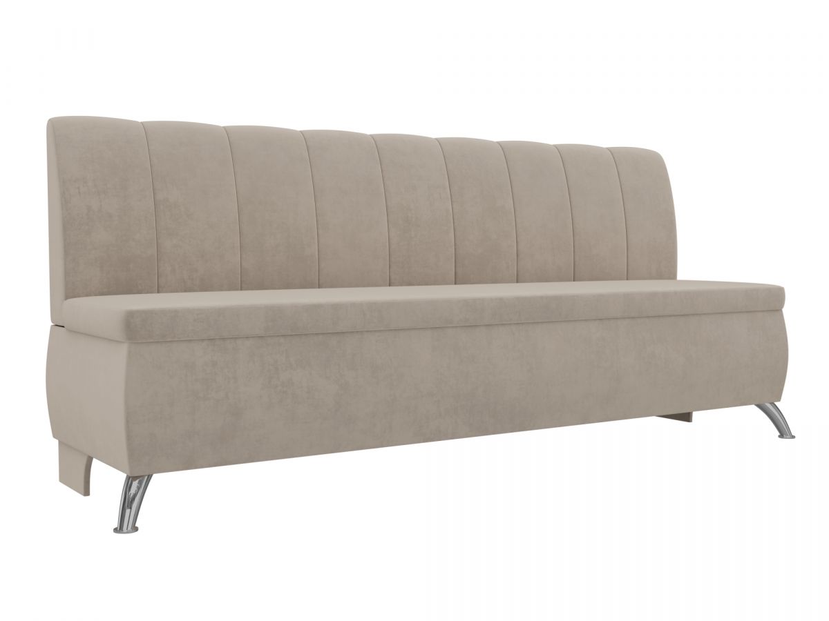 106830 Диван кухонный прямой Кантри | велюр | бежевый