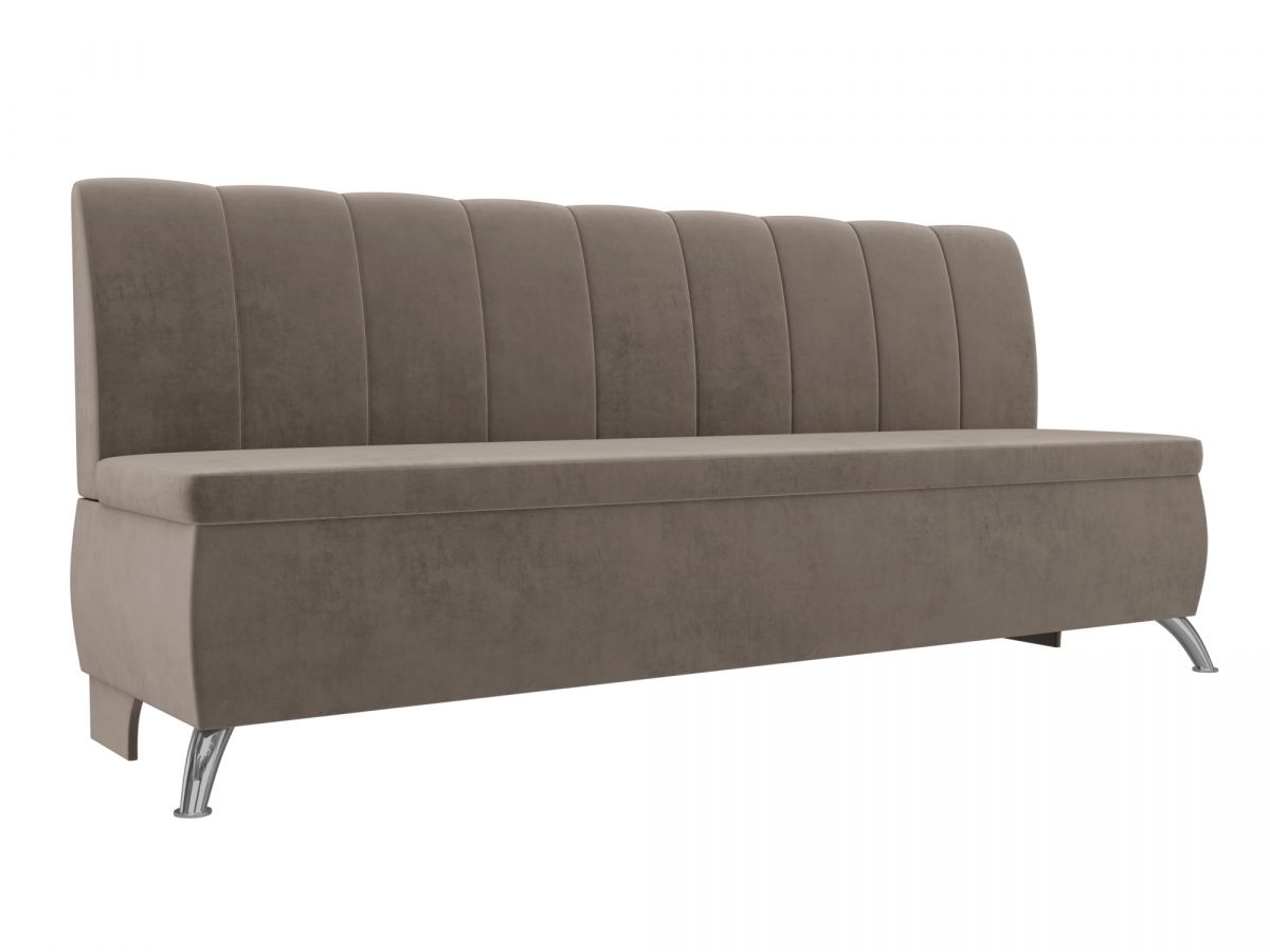 106827 Диван кухонный прямой Кантри | велюр | коричневый