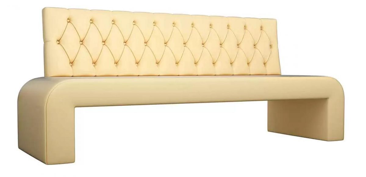 29513 Диван кухонный прямой Кармен Люкс | экокожа | бежевый