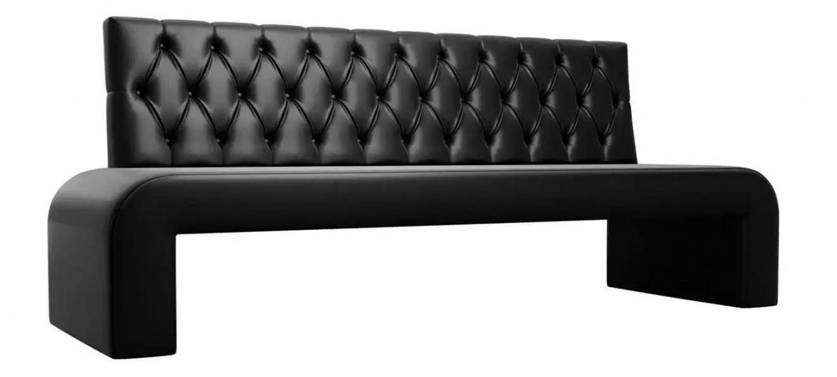 29516 Диван кухонный прямой Кармен Люкс | экокожа | черный