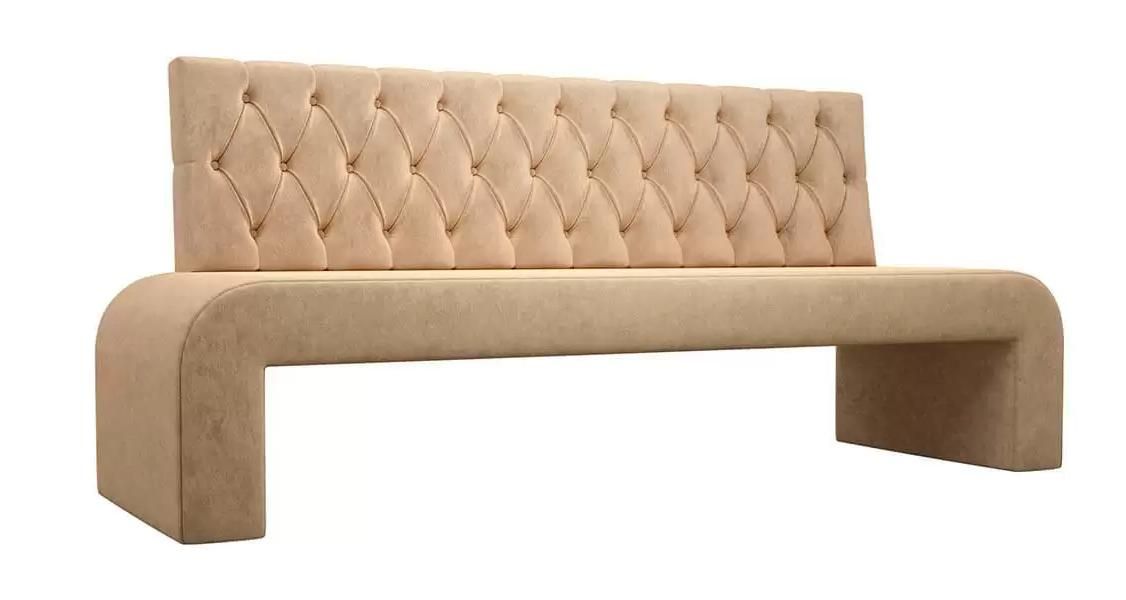 29509 Диван кухонный прямой Кармен Люкс | микровельвет | бежевый