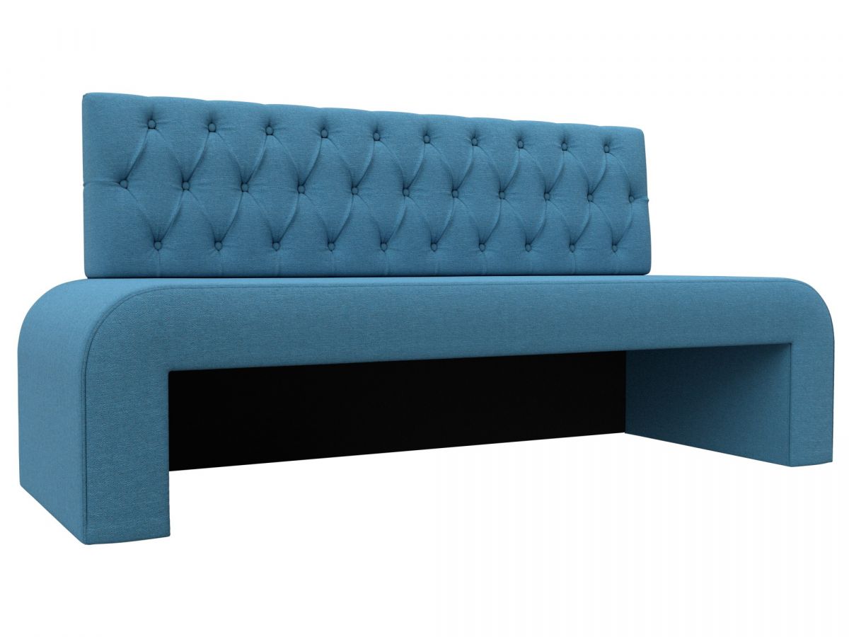 123838 Диван кухонный прямой Кармен Люкс | рогожка | амур голубой