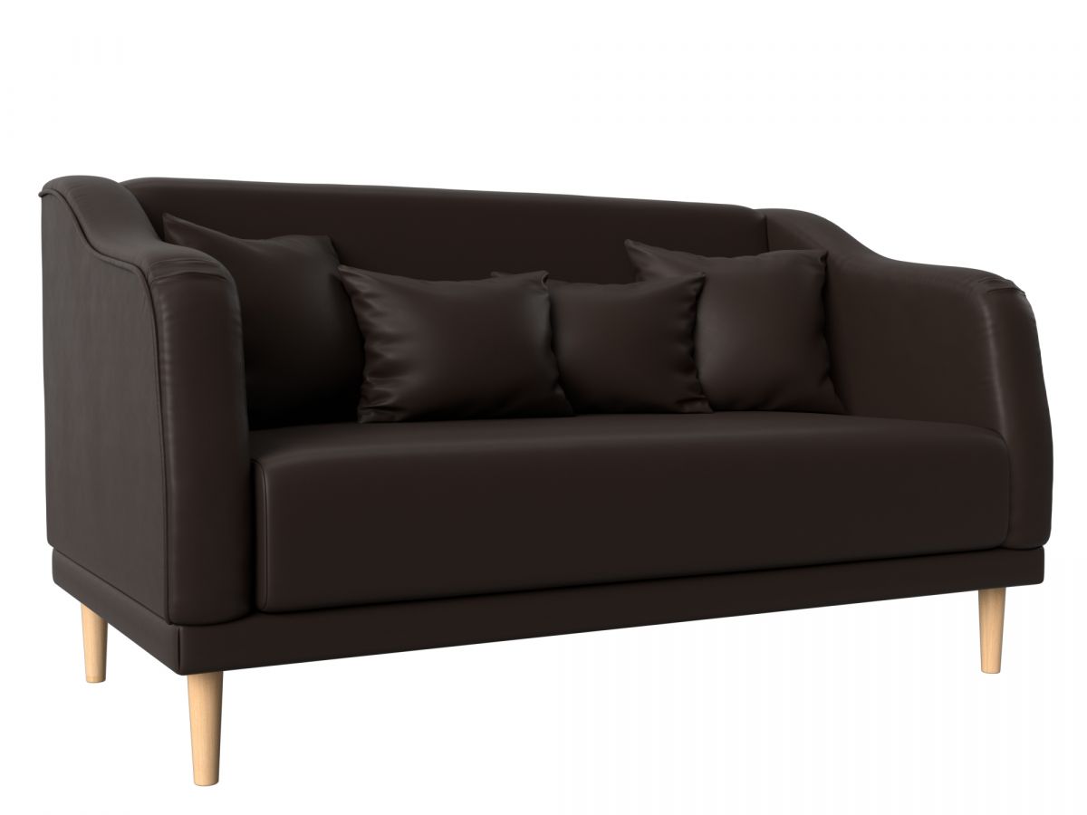 113093 Диван кухонный прямой Киото | экокожа | коричневый