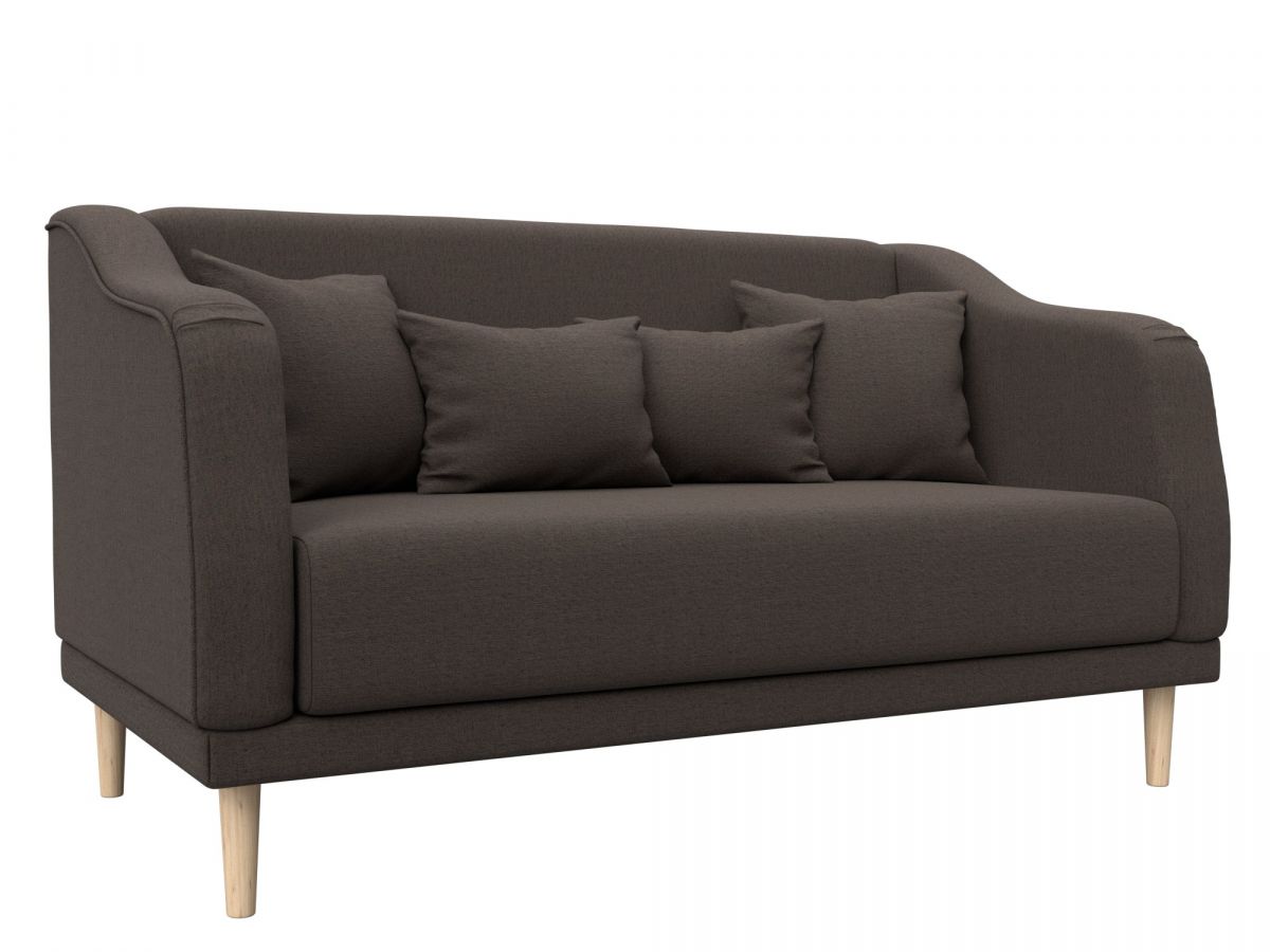 122462 Диван кухонный прямой Киото | рогожка | амур коричневый