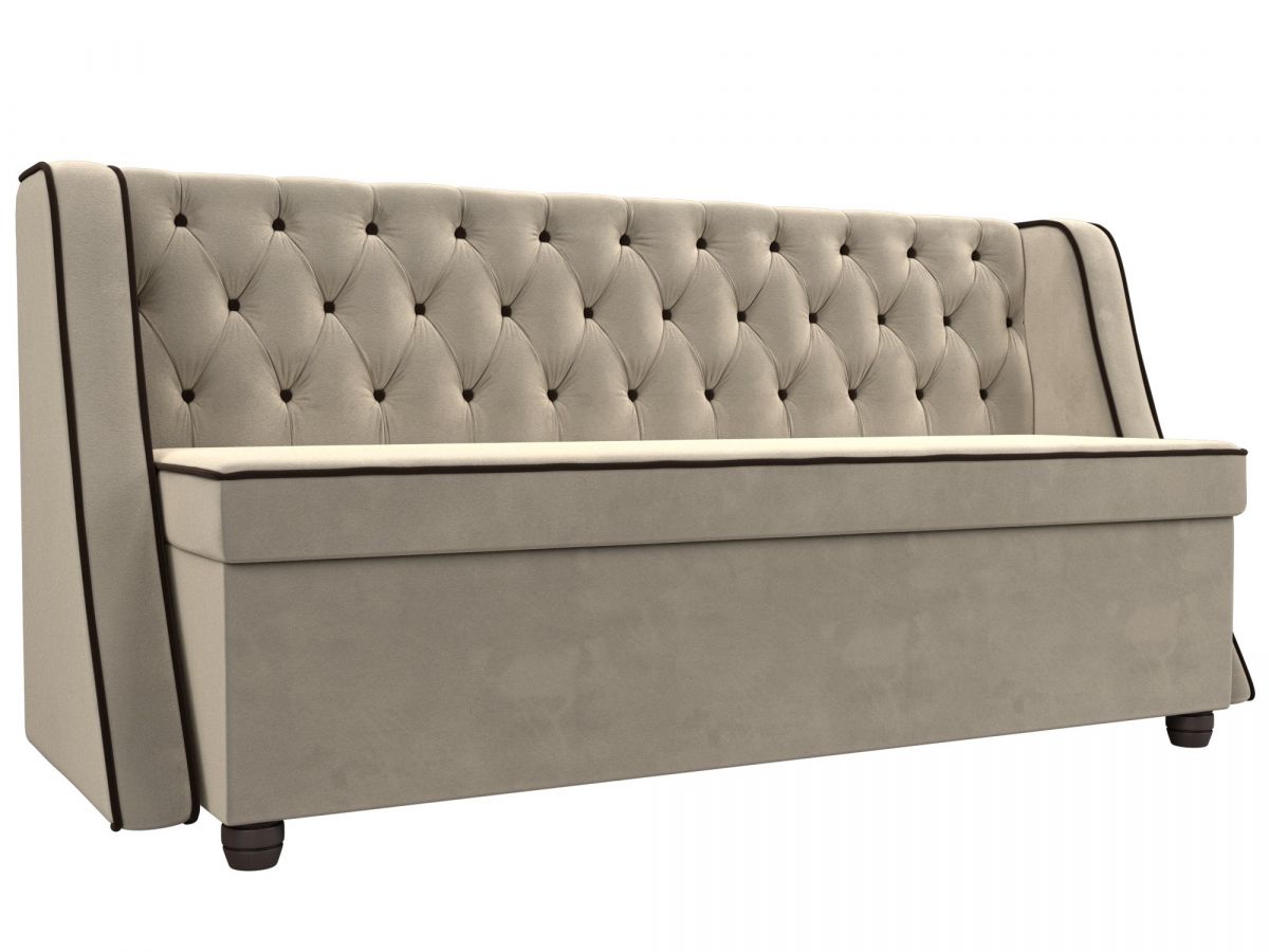 104553 Диван кухонный прямой Лофт | микровельвет | бежевый, коричневый