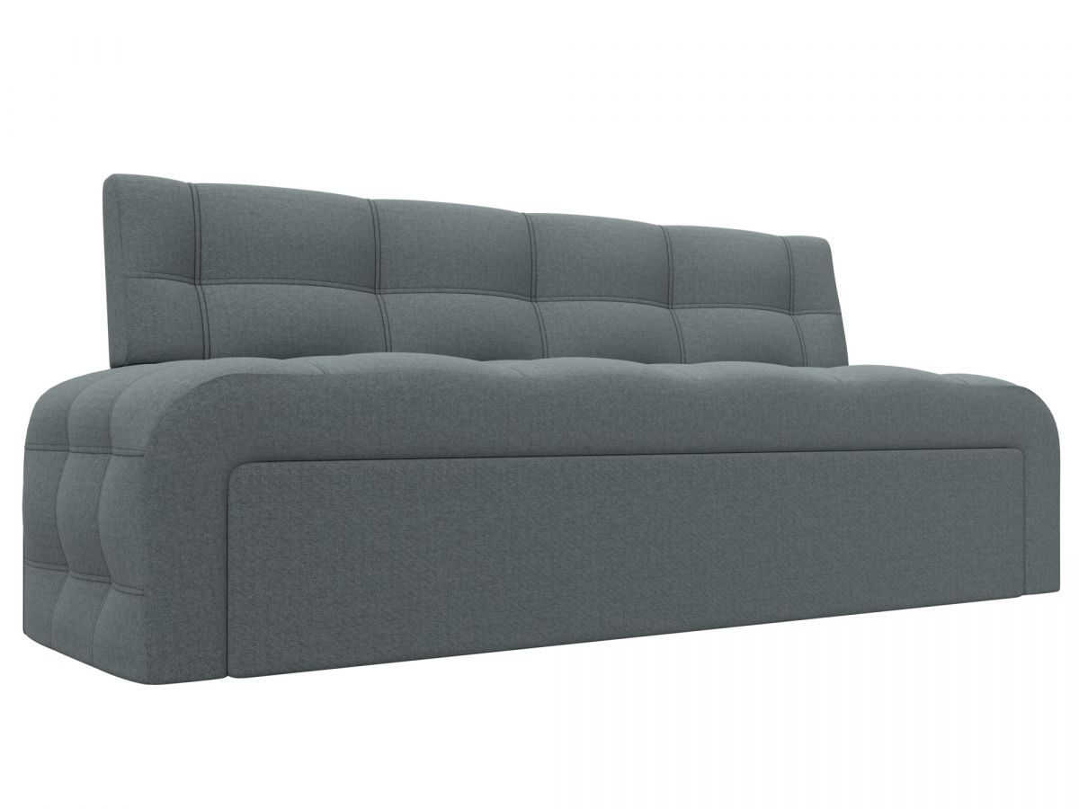 125822 Диван кухонный прямой Люксор | рогожка | амур серый