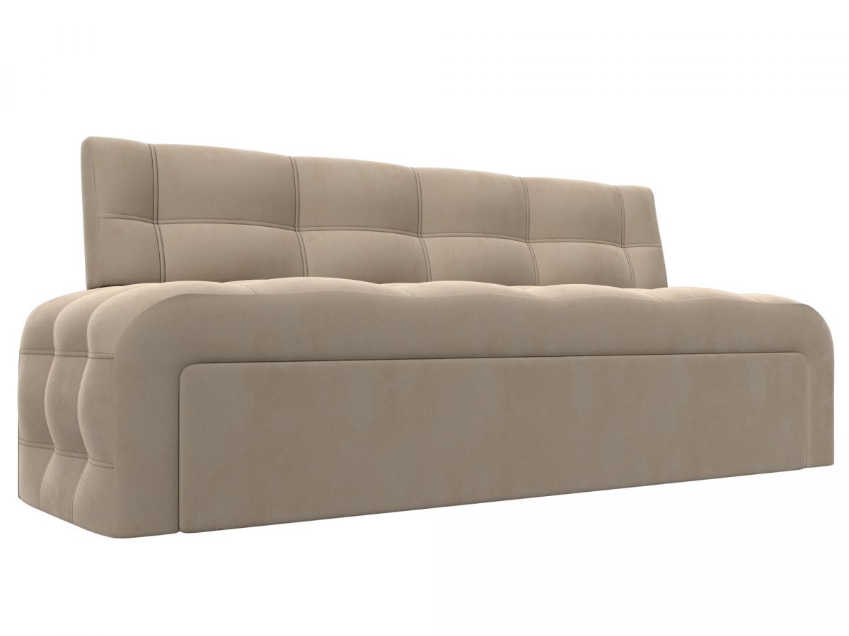 126086 Диван кухонный прямой Люксор | велюр | бежевый