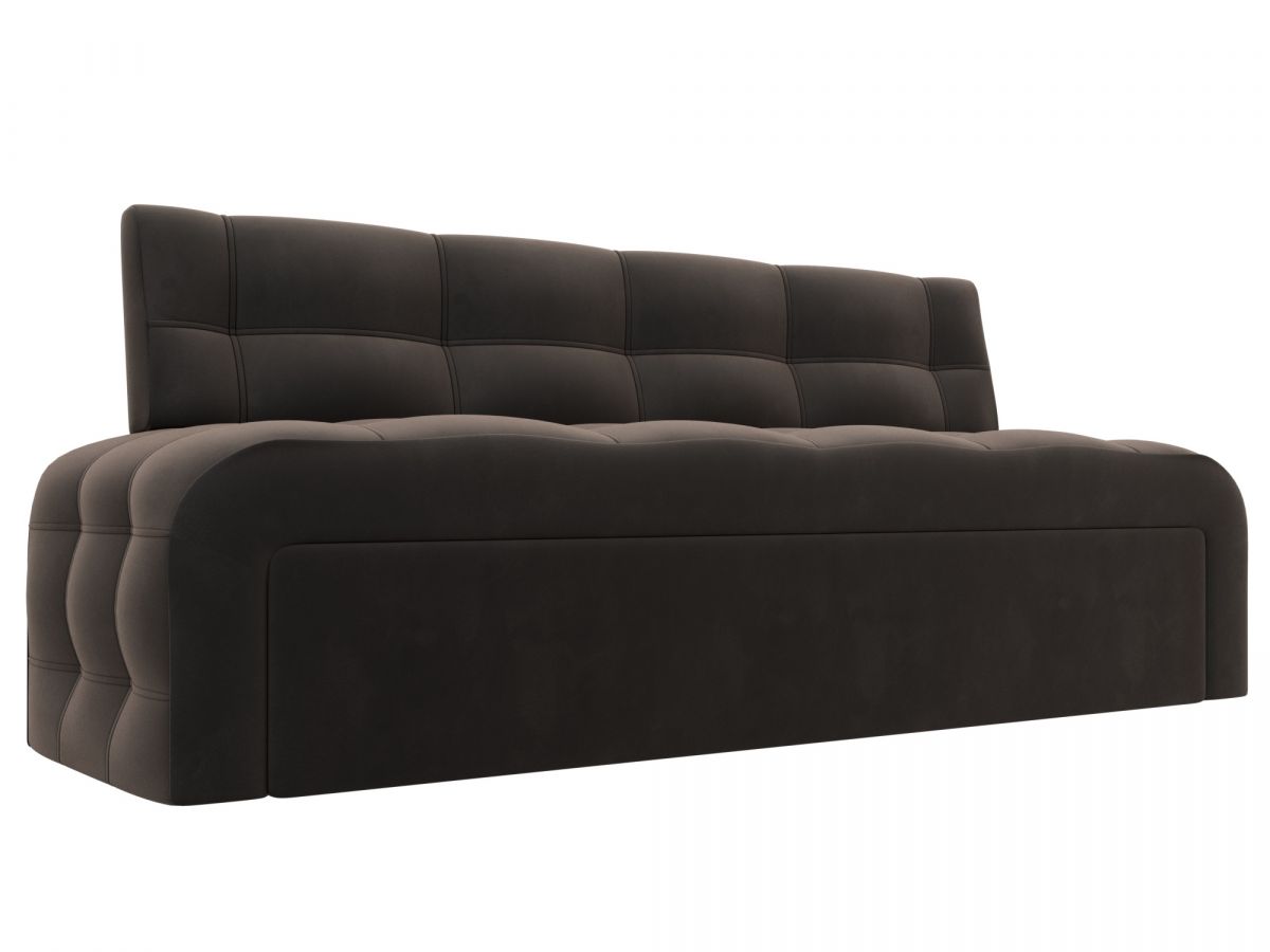 126087 Диван кухонный прямой Люксор | велюр | коричневый