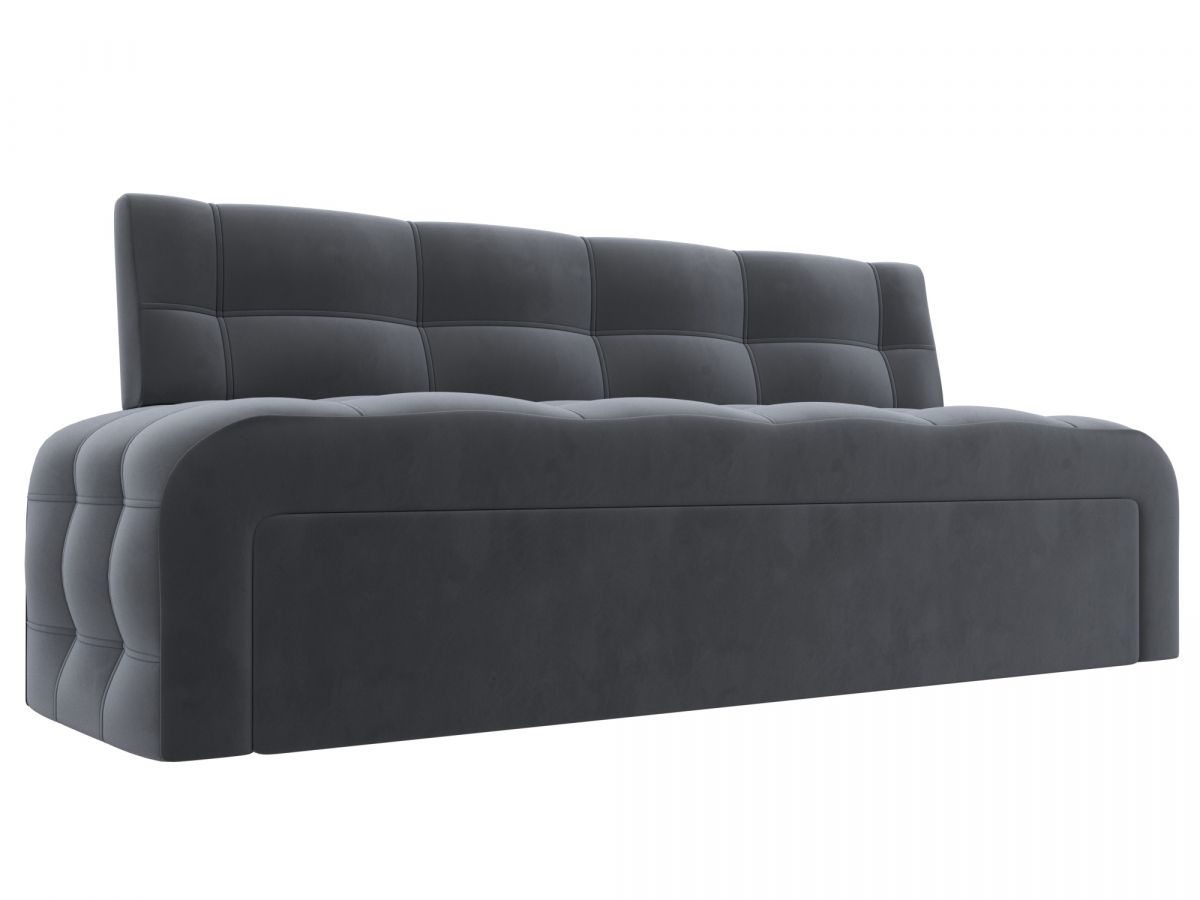 126088 Диван кухонный прямой Люксор | велюр | серый
