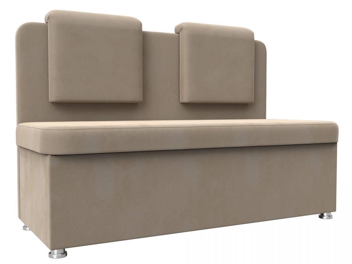126092 Диван кухонный прямой Маккон 2-х местный | велюр | бежевый