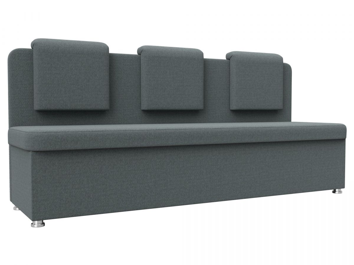 125868 Диван кухонный прямой Маккон 3-х местный | рогожка | амур серый