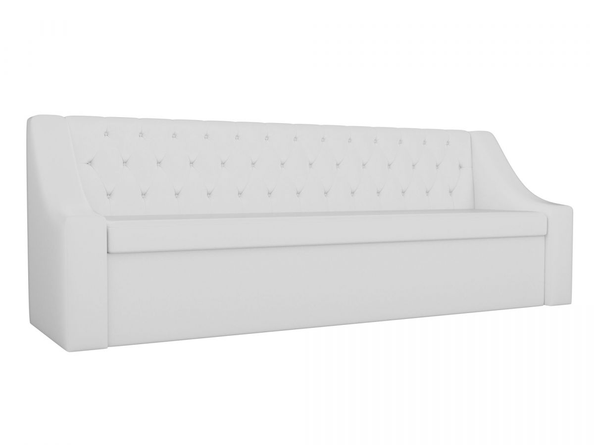 101142 Диван кухонный прямой Мерлин | экокожа | белый