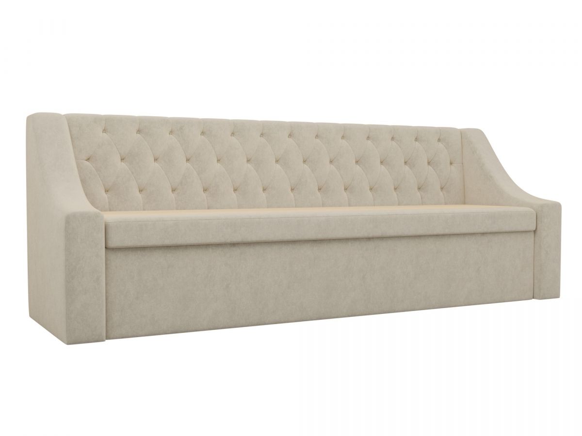 101133 Диван кухонный прямой Мерлин | микровельвет | бежевый