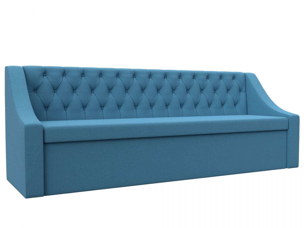 123198 Диван кухонный прямой Мерлин | рогожка | амур голубой