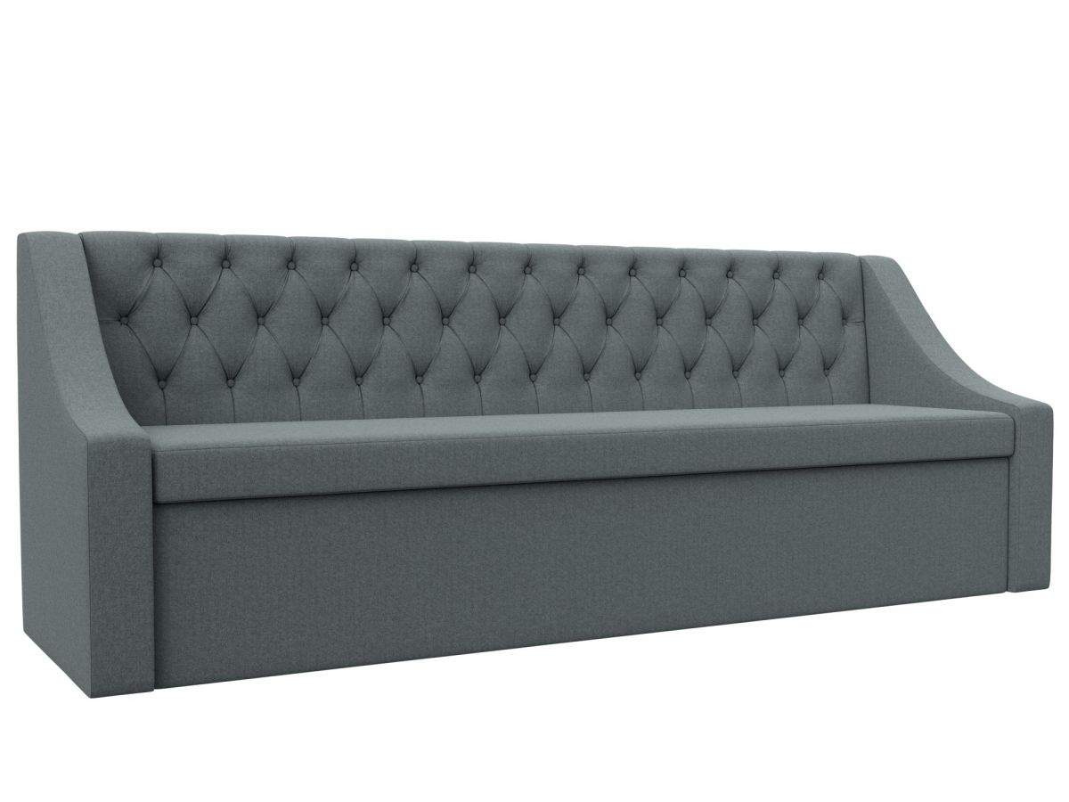 122469 Диван кухонный прямой Мерлин | рогожка | амур серый