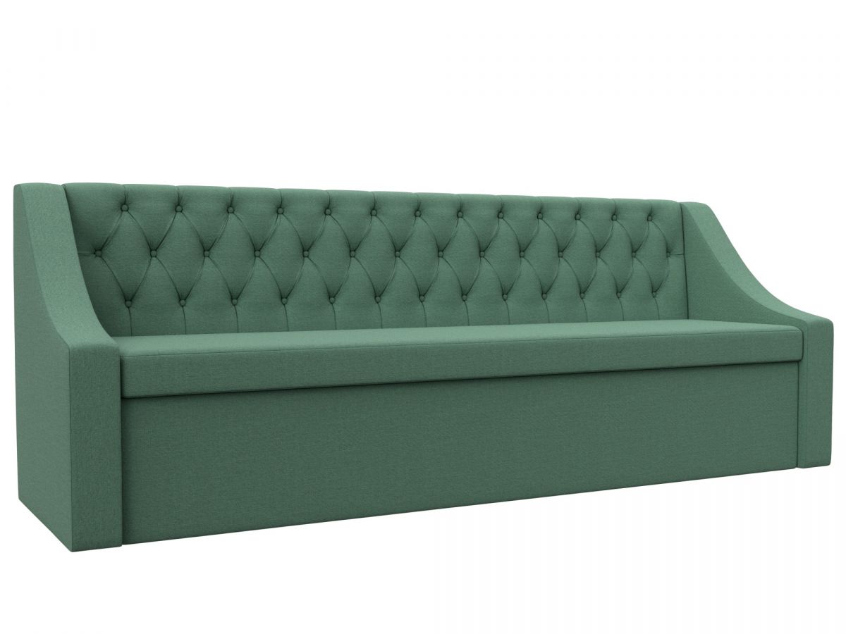 123197 Диван кухонный прямой Мерлин | рогожка | амур зеленый