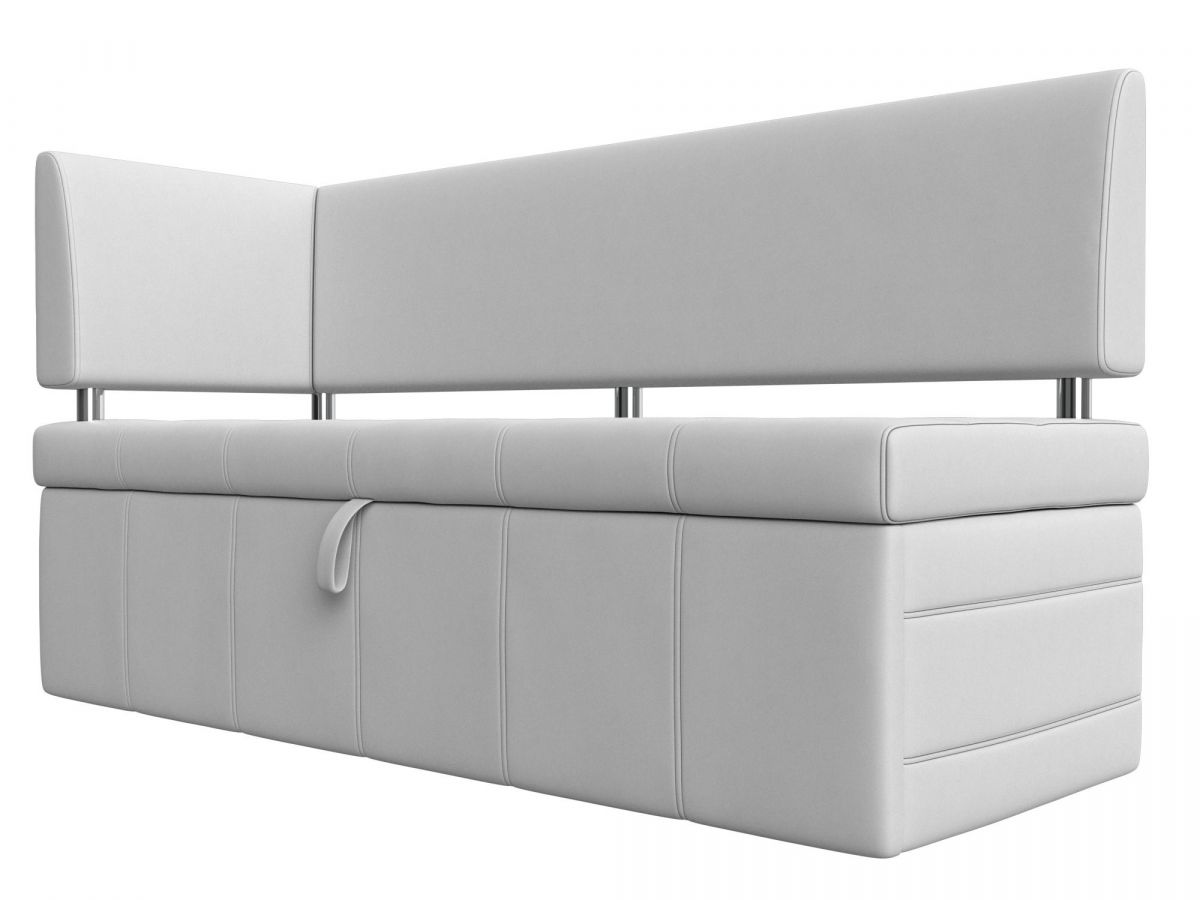 115950L Диван кухонный прямой Стоун с углом левый | экокожа | белый