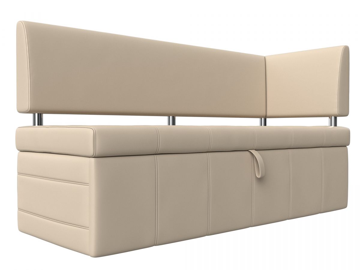 115949 Диван кухонный прямой Стоун с углом правый | экокожа | бежевый