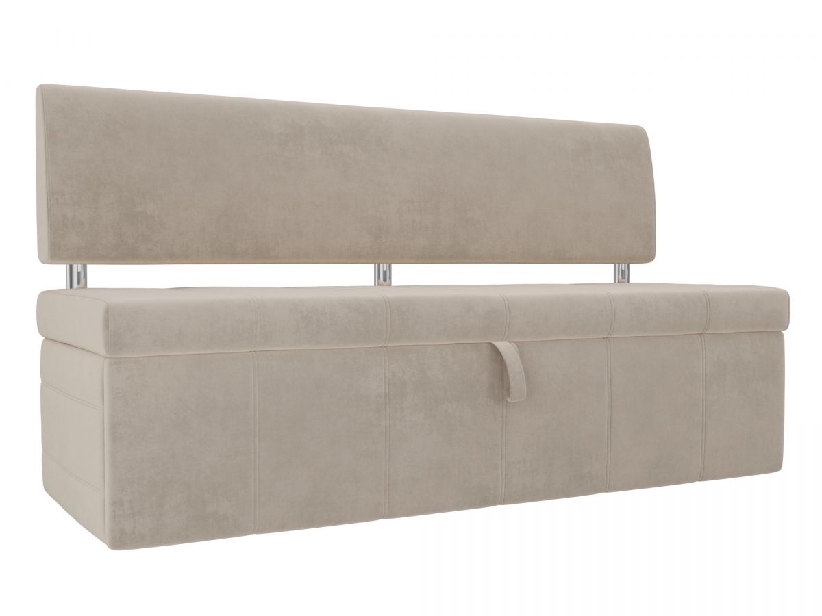 107236 Диван кухонный прямой Стоун | велюр | бежевый