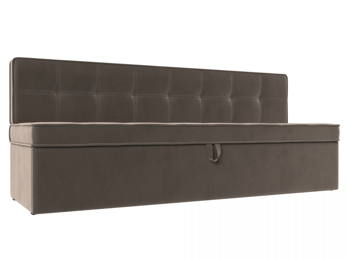 113099 Диван кухонный прямой Техас | велюр | коричневый