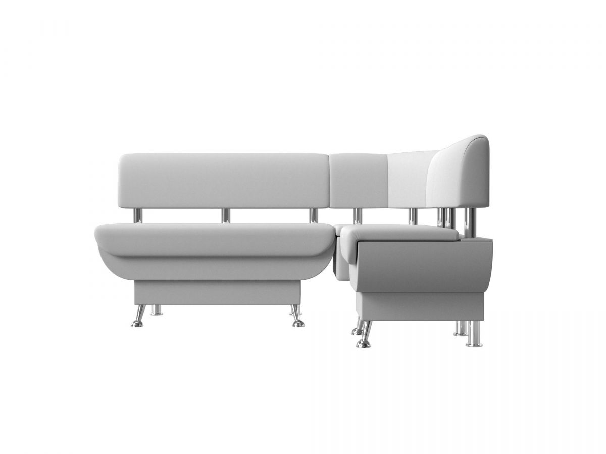 116734 Диван кухонный угловой Альфа правый угол | экокожа | белый