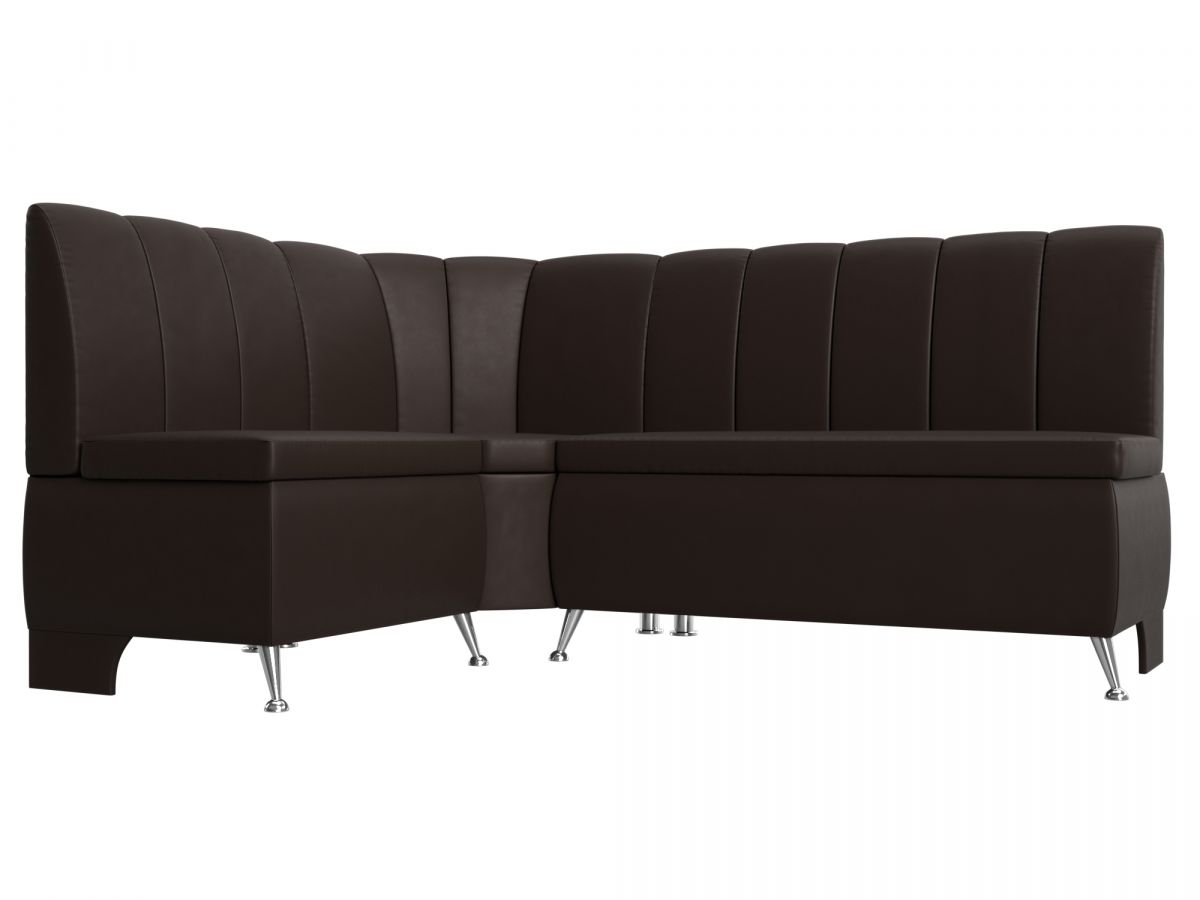 29453L Диван кухонный угловой Кантри левый угол | экокожа | коричневый