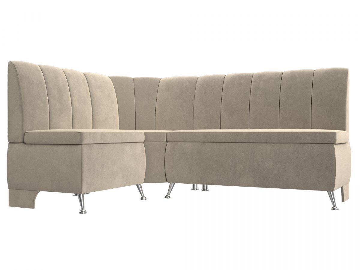 29446L Диван кухонный угловой Кантри левый угол | микровельвет | бежевый