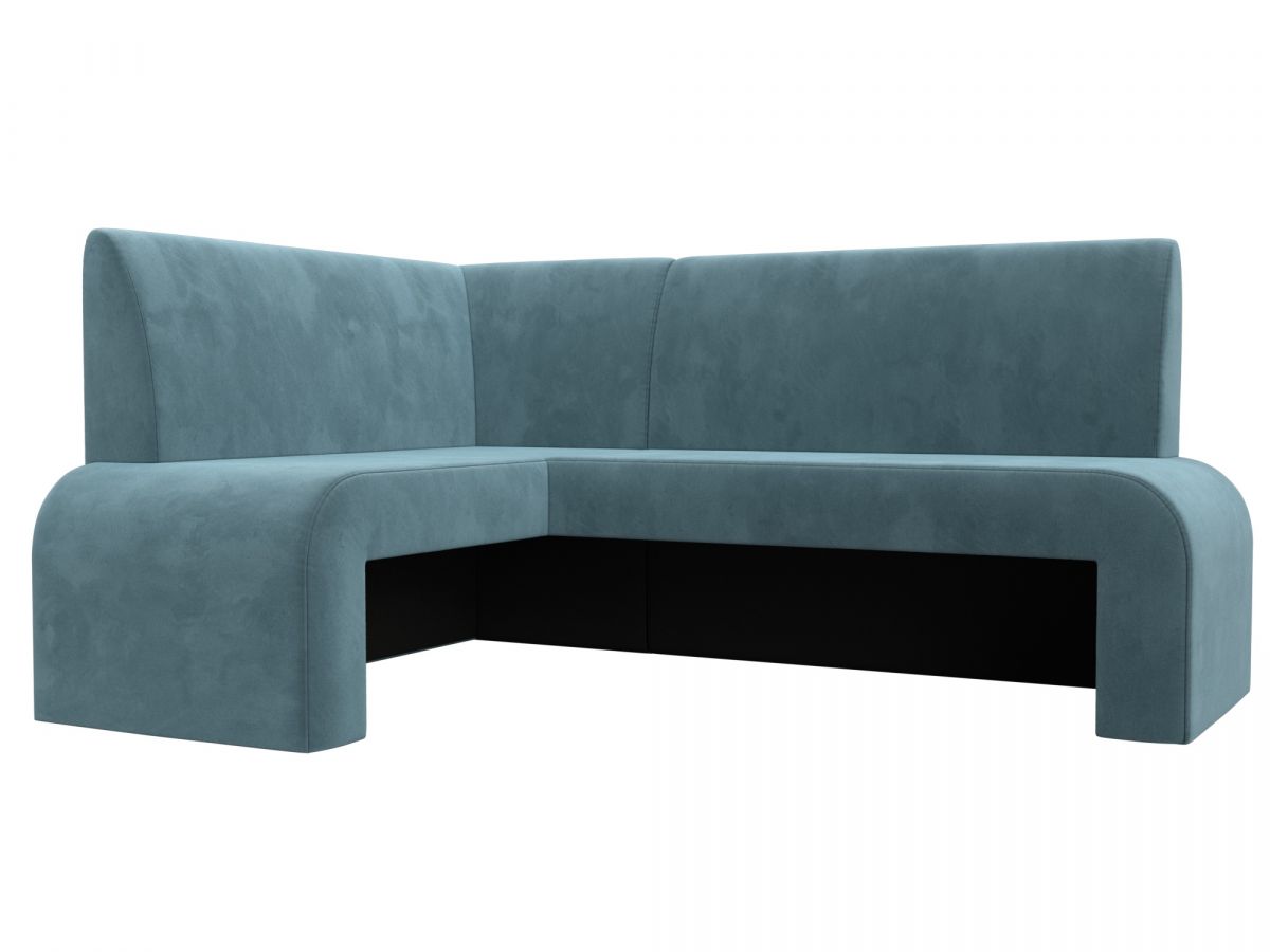 126129L Диван кухонный угловой Кармен левый угол | велюр | бирюзовый