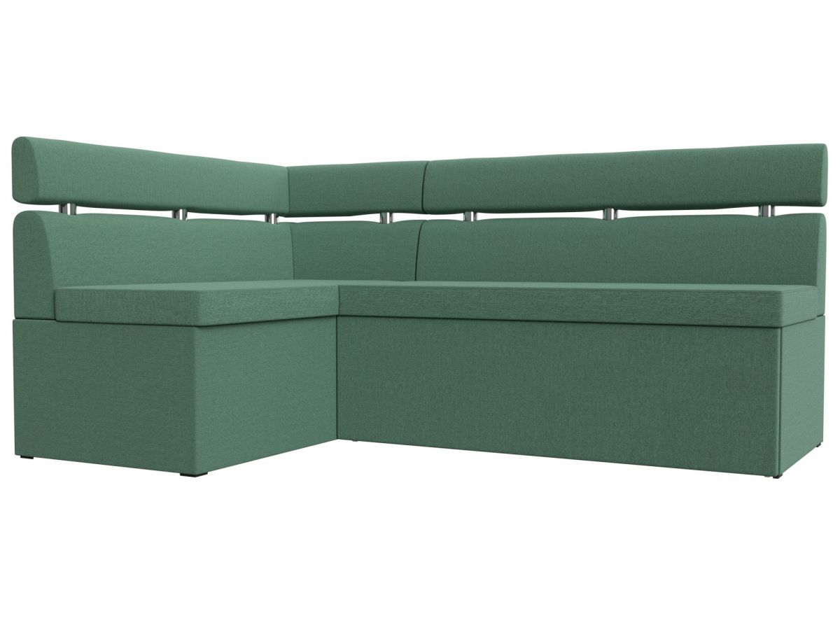 123223L Диван кухонный угловой Классик левый угол | рогожка | амур зеленый