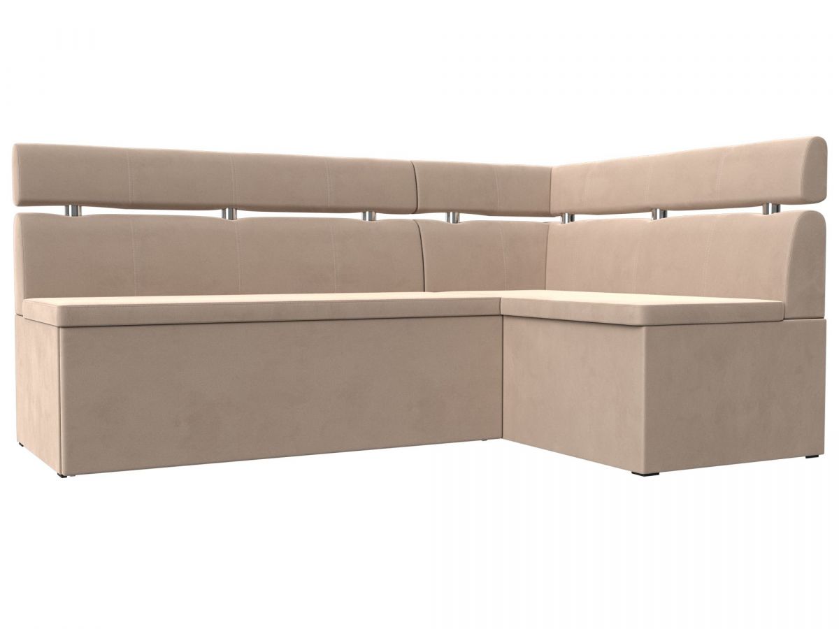 117971 Диван кухонный угловой Классик правый угол | велюр | бежевый