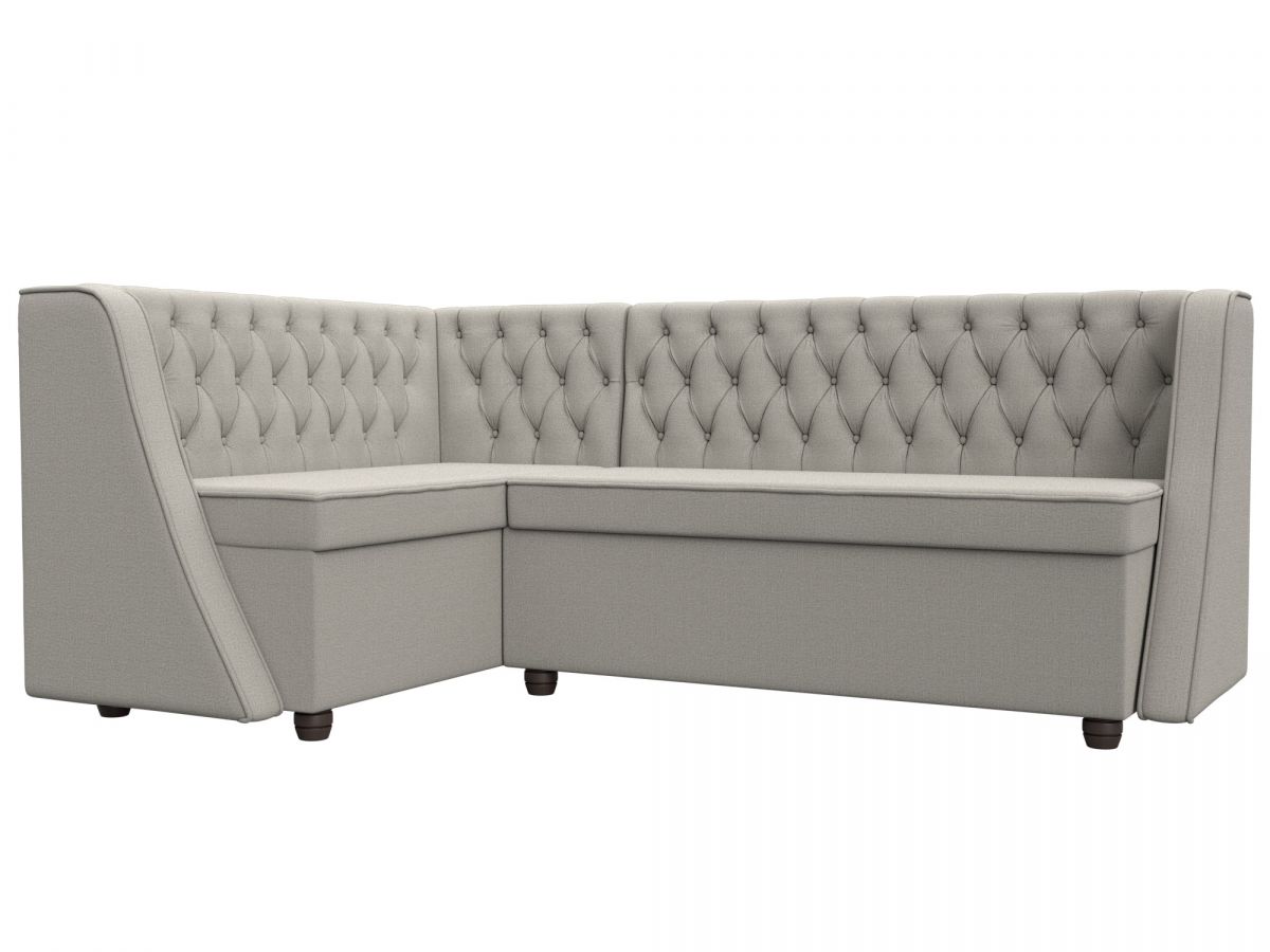 125890L Диван кухонный угловой Лофт левый угол | рогожка | амур бежевый