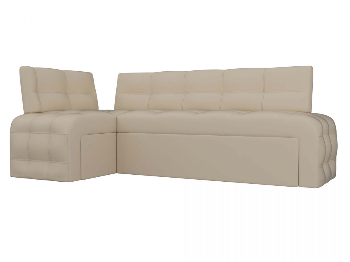 28592L Диван кухонный угловой Люксор левый угол | экокожа | бежевый