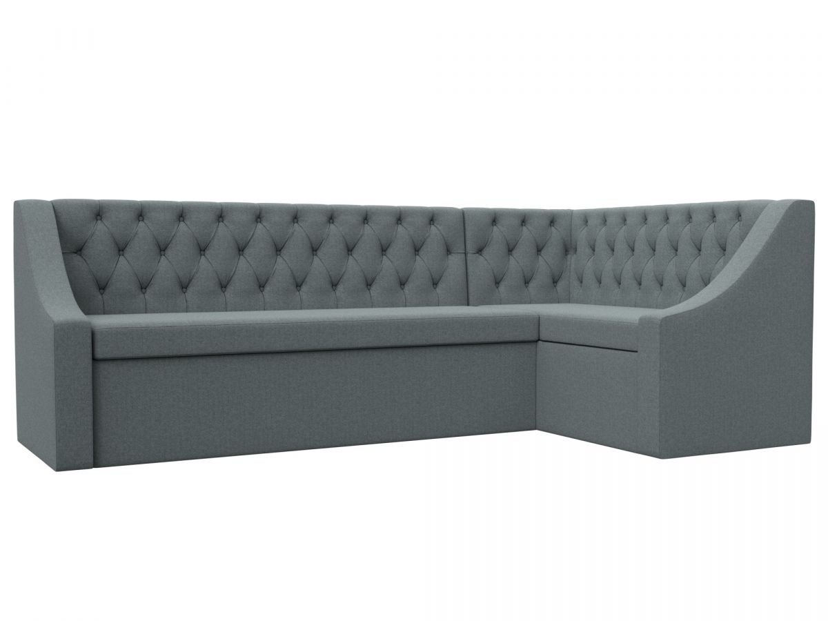 122514 Диван кухонный угловой Мерлин правый угол | рогожка | амур серый