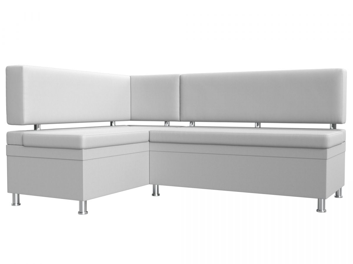 114527L Диван кухонный угловой Стайл левый угол | экокожа | белый