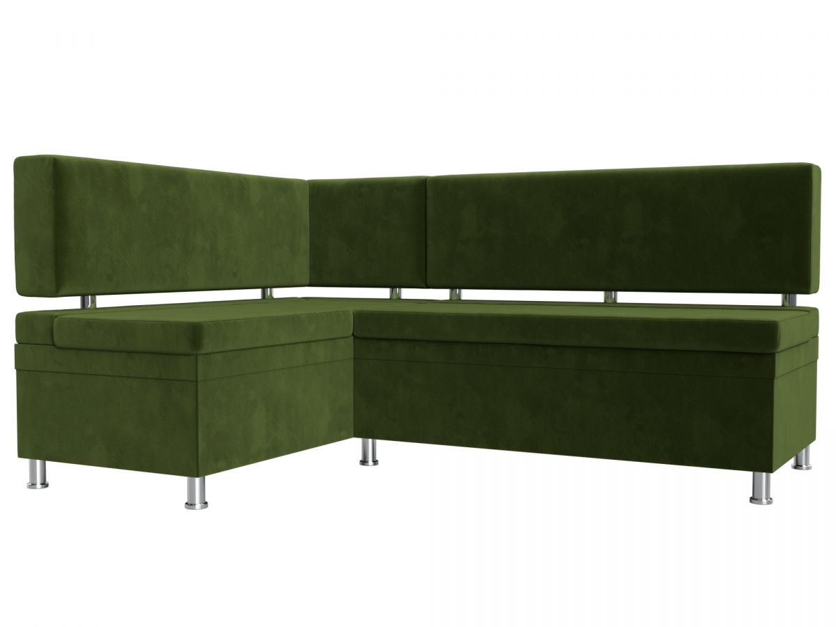 114520L Диван кухонный угловой Стайл левый угол | микровельвет | зеленый